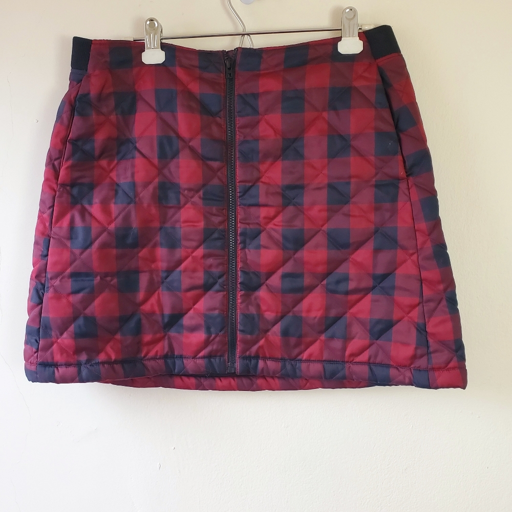 Fleece‎ Lined Plaid A-Line Mini Skirt